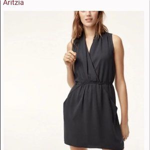 Aritzia Wilfred Sabine Dress sleeveless faux wrap Japanese fabric Size XXS